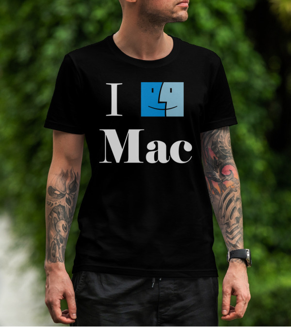 I Love Mac Apple Macintosh Computer Face T-Shirt