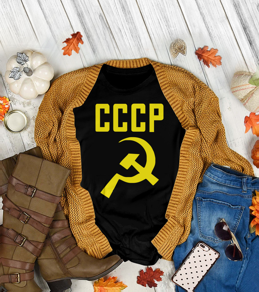 CCCP Hammer Sickle Soviet Union Communist Communism Russia Red Star Iconic T-Shirt