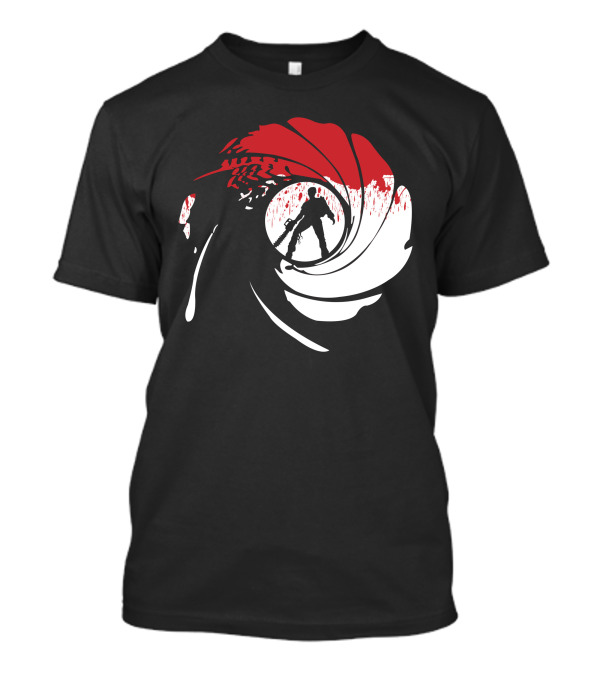 Chainsaws Are Forever Spy Chainsaw Silhouette In Gun Barrel T-Shirt