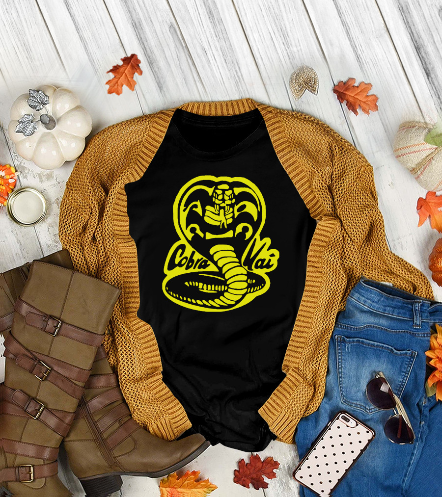 Cobra Kai Karate Yellow Cobra Emblem T-Shirt