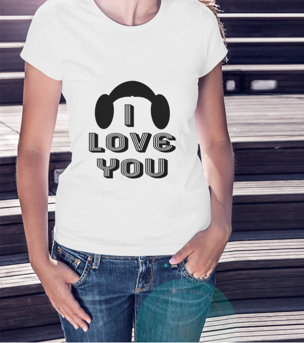 I Love You Headphones T-Shirt
