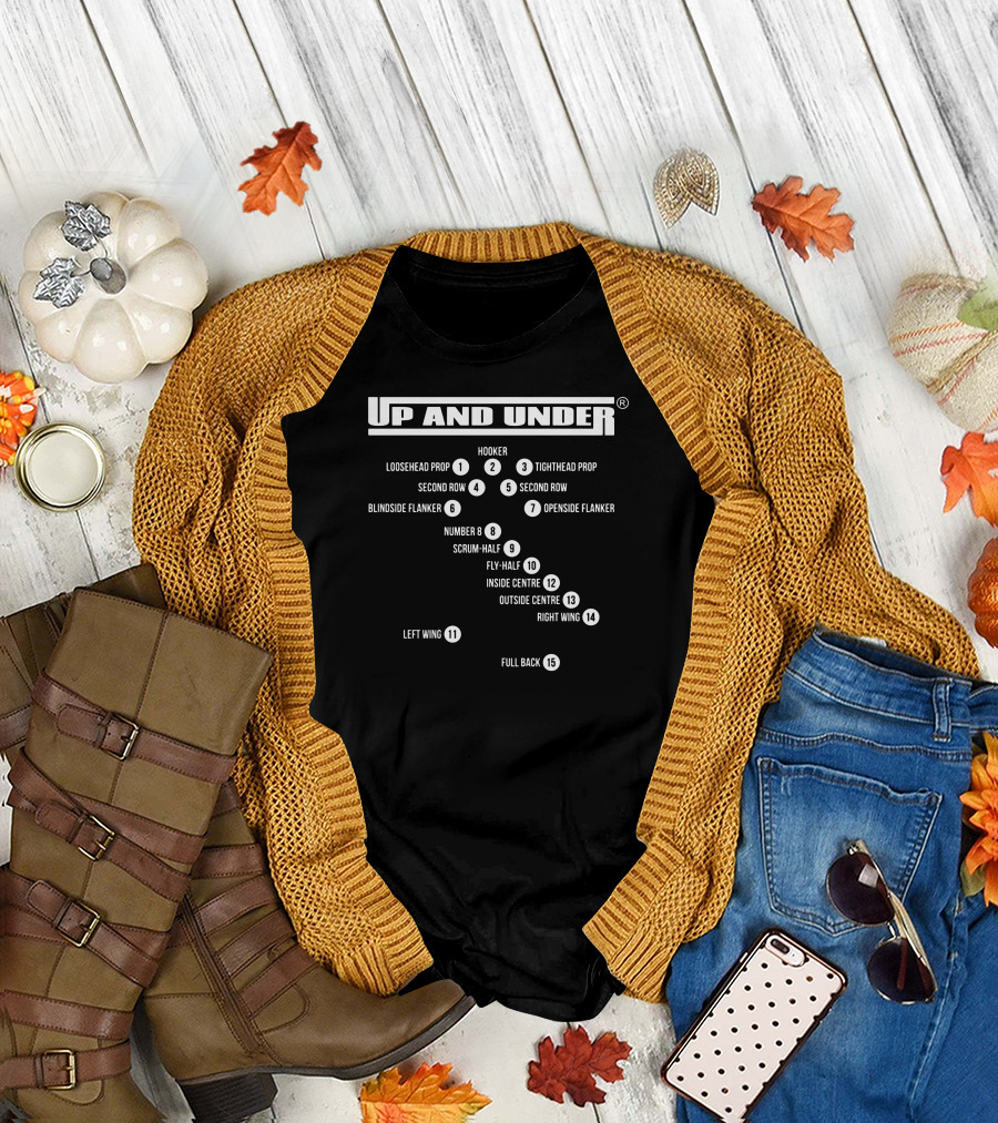Up and Under Rugby Positions Formation Chart T-Shirt
