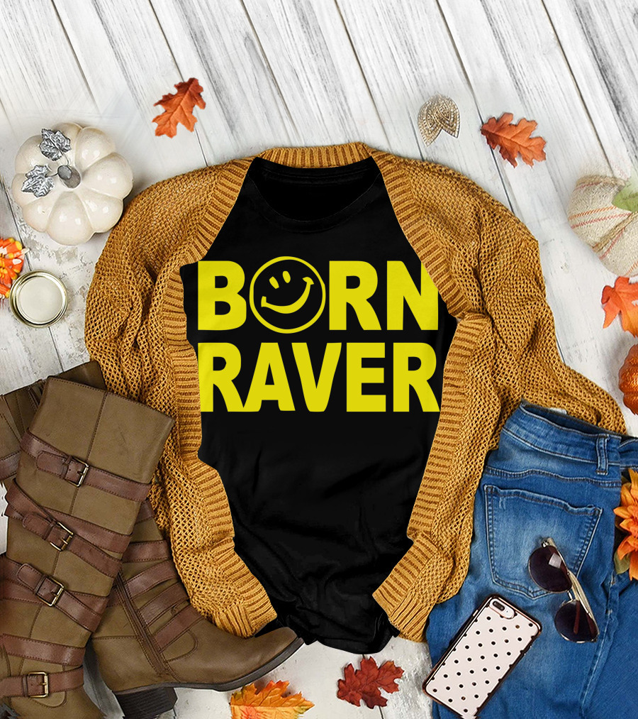 BORN RAVER Smiley Face T-Shirt