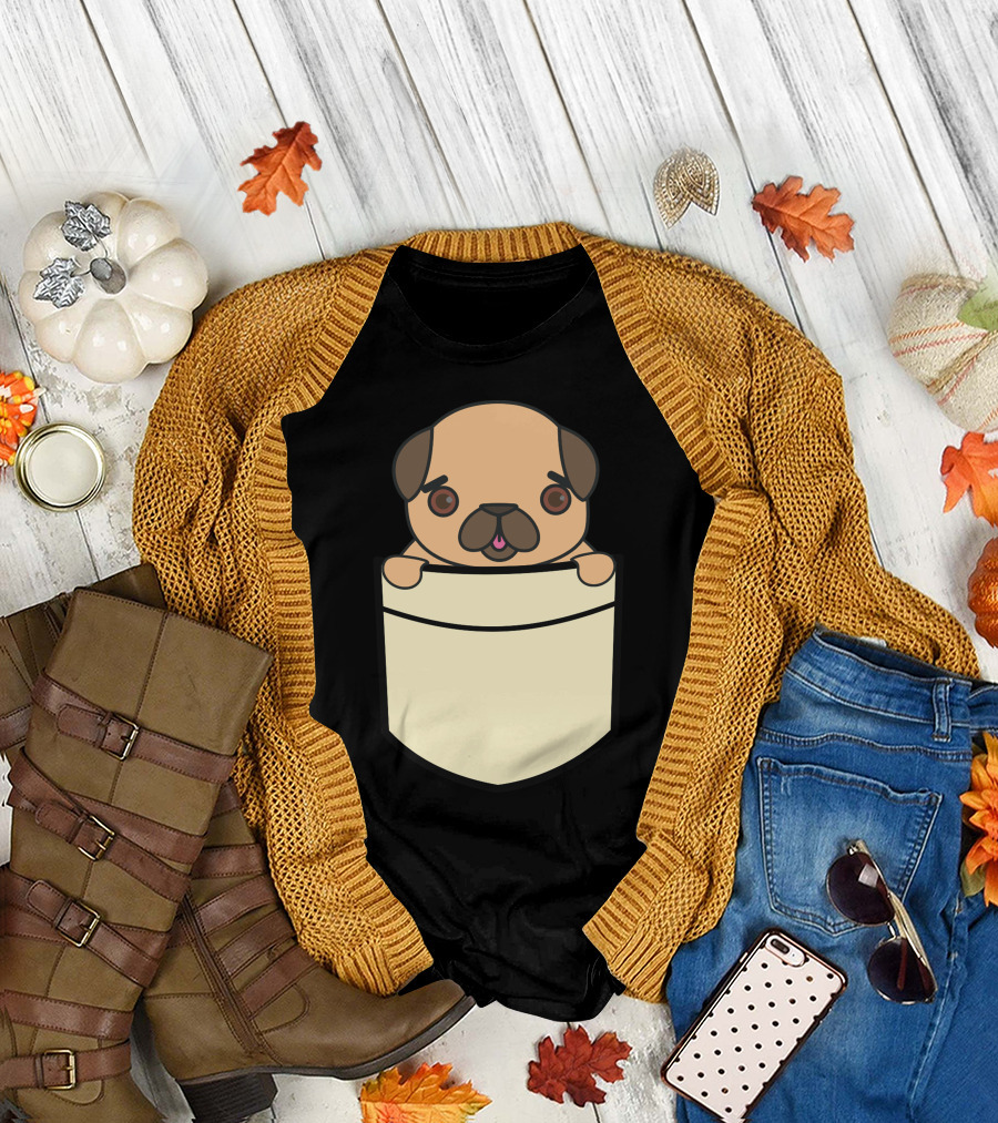 Cute Pocket Pug Pug-Tastic Pocket Pals T-Shirt