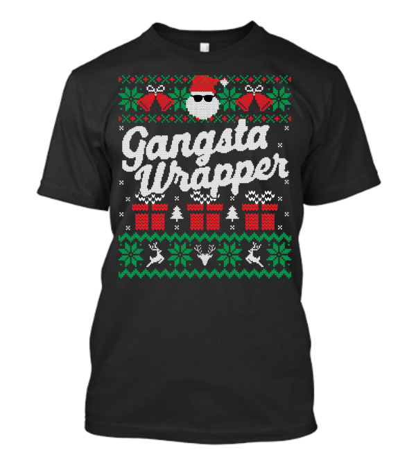 Gansta Wrapper Santa Christmas Ugly T-Shirt