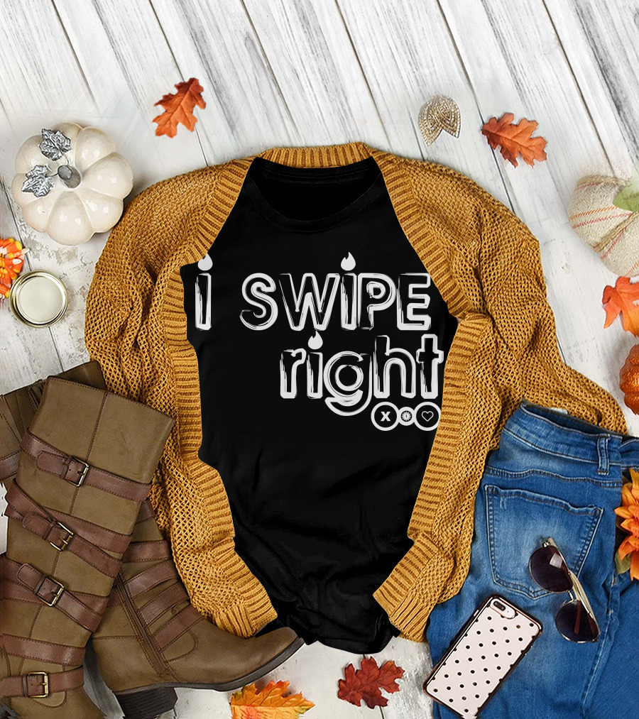 I Swipe Right Fire Emoji Match Icons T-Shirt