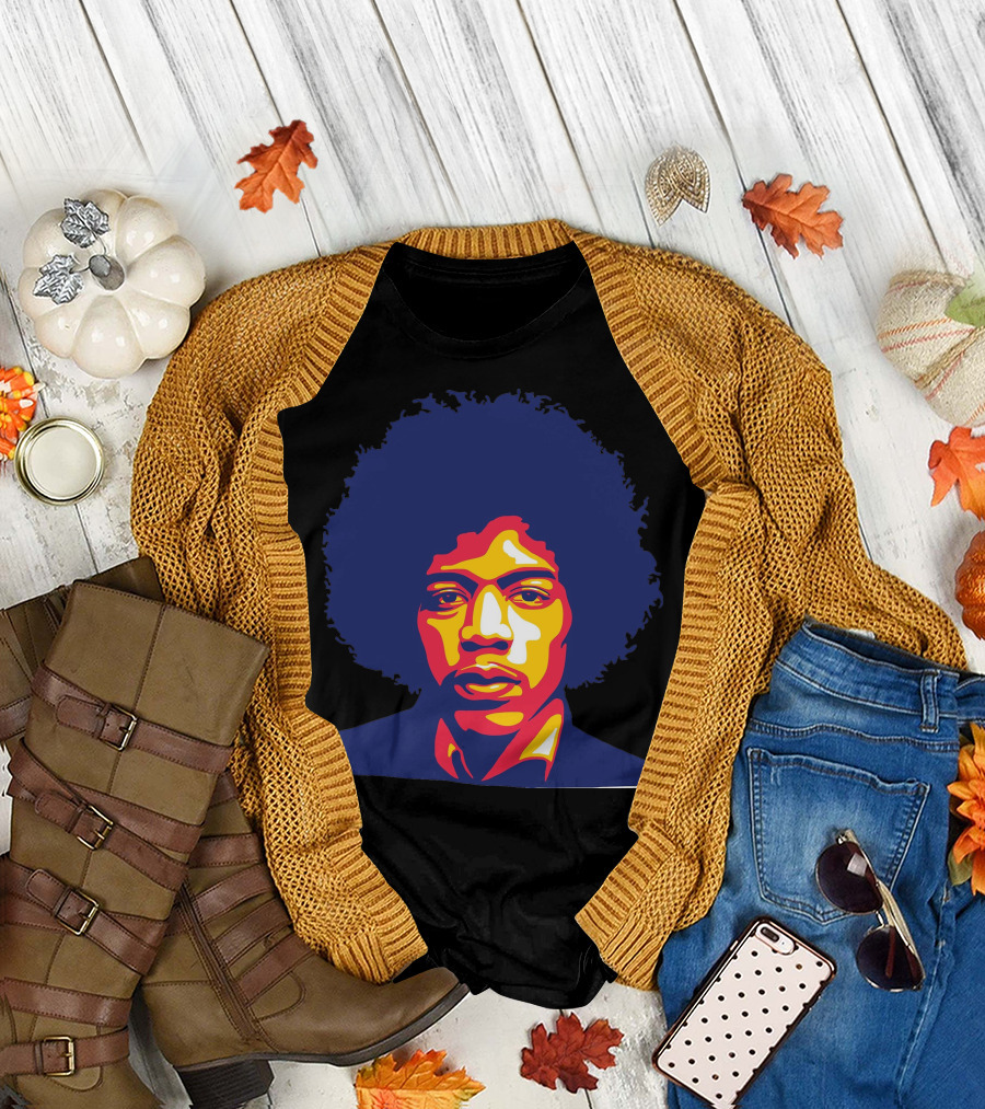 Jimi Hendrix Fire Psychedelic Pop T-Shirt