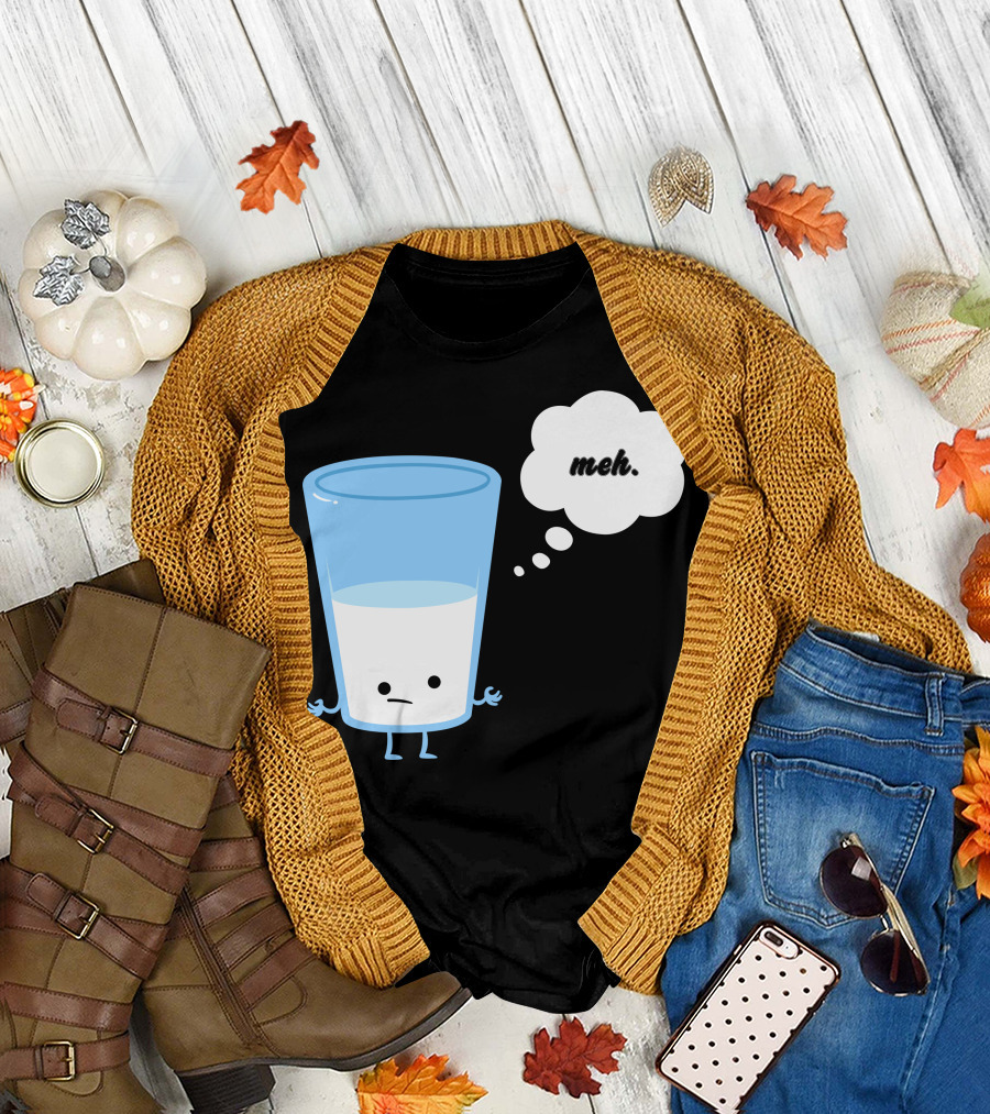 Mehssimist Glass Half Empty Meh Thought Bubble T-Shirt