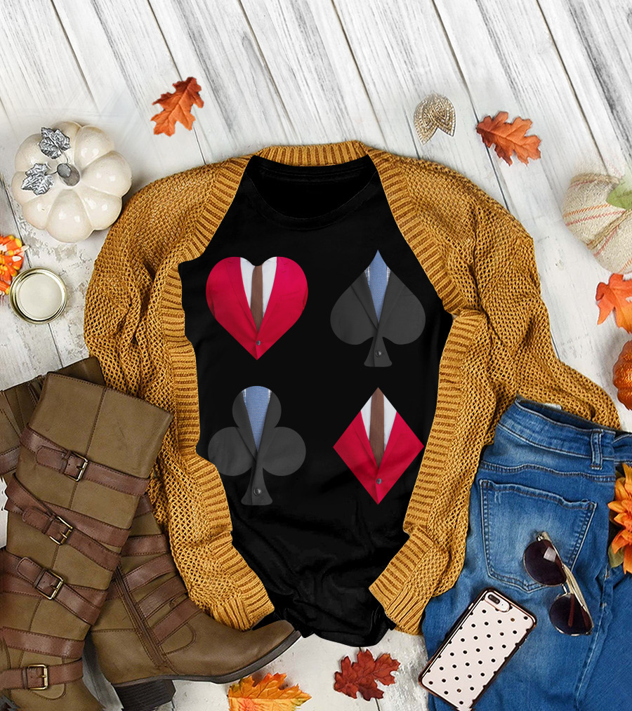 Suit Symbols in Heart, Spade, Club, Diamond Shapes T-Shirt