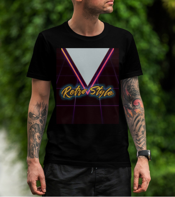 Retro Style Funky 80s Neon Grid T-Shirt
