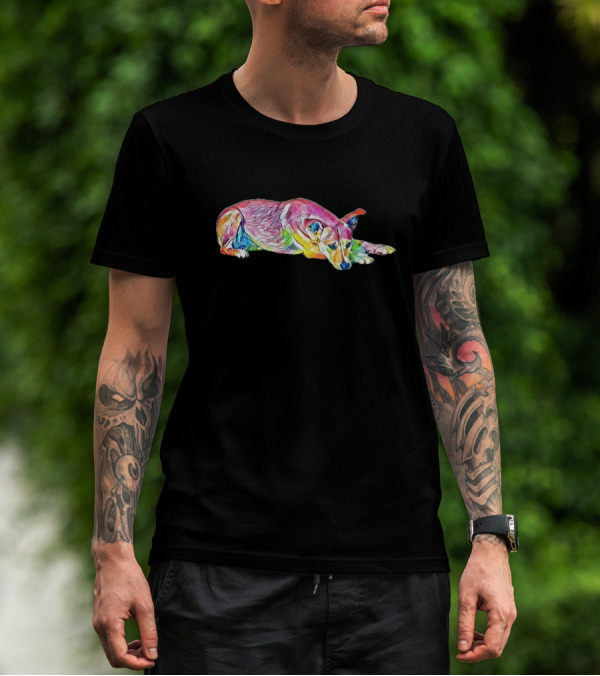 A Colorful Mixed Labrador Retrisad Expression T-Shirt