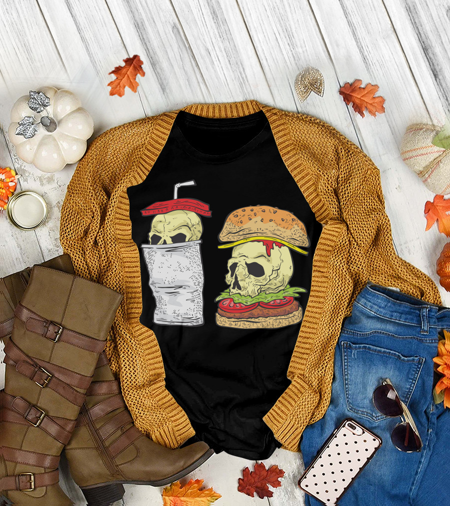 Skull Burger and Soda Breakfast T-Shirt