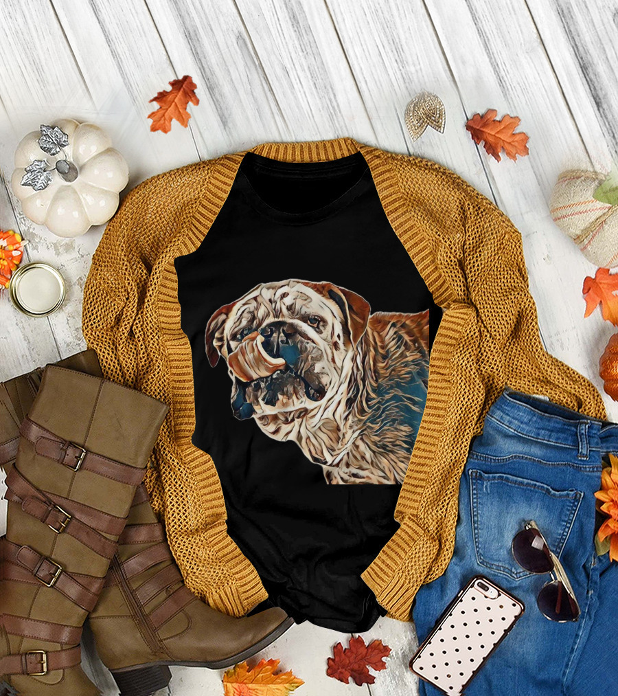 Bulldog Face Close Up Artistic T-Shirt