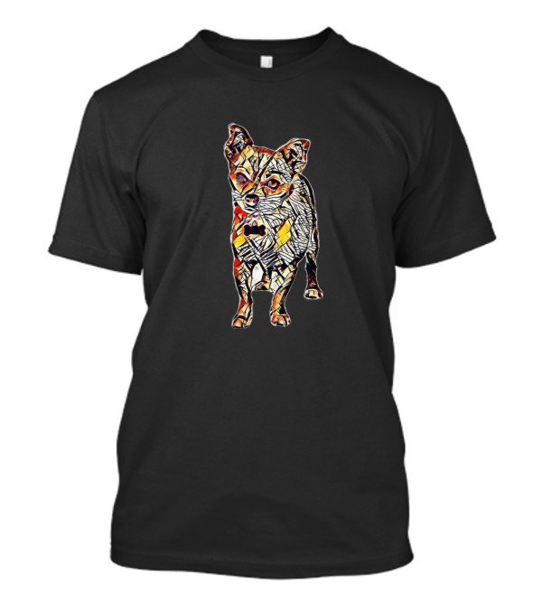 Chihuahua Crossbreed Standing Abstract Pattern Multicolor T-Shirt