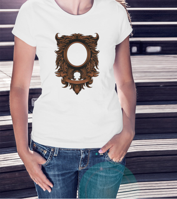 Custom Ornate Frame With Blank Banner T-Shirt