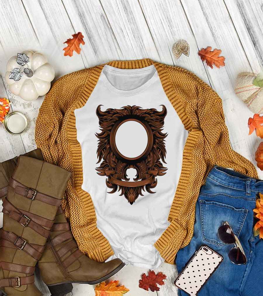 Custom Ornate Frame with Blank Banner T-Shirt