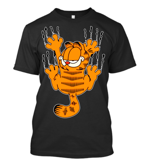 Garfield Climbing Up Scratching Wall T-Shirt