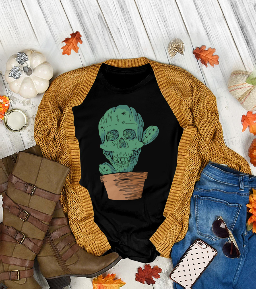 Skull Cactus Monster Plant T-Shirt