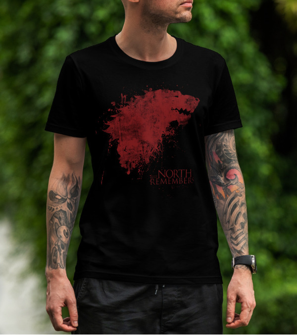The North Remembers Red Direwolf Sigil T-Shirt