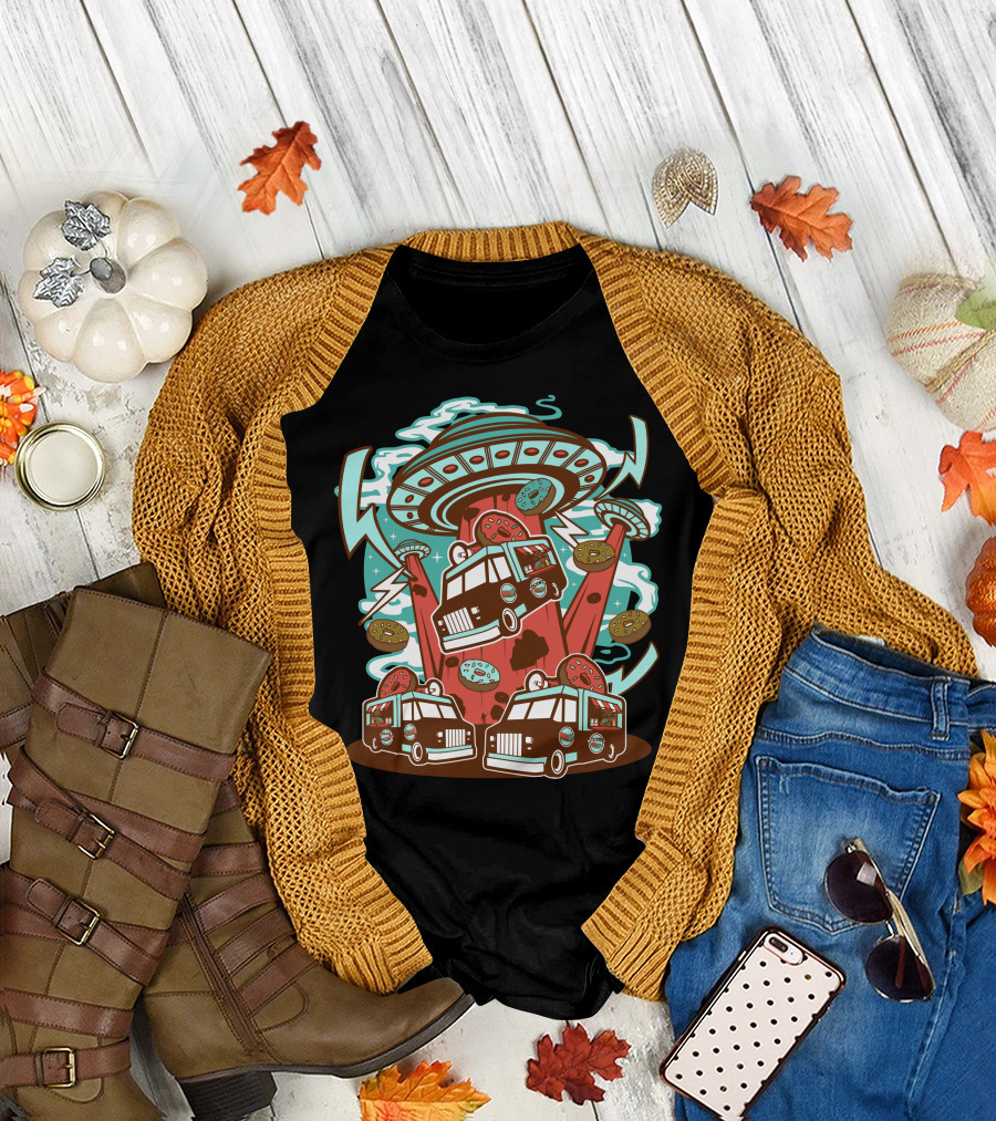 Ufo Donuts Food Truck Invasion Extraterrestrial Sweets T-Shirt