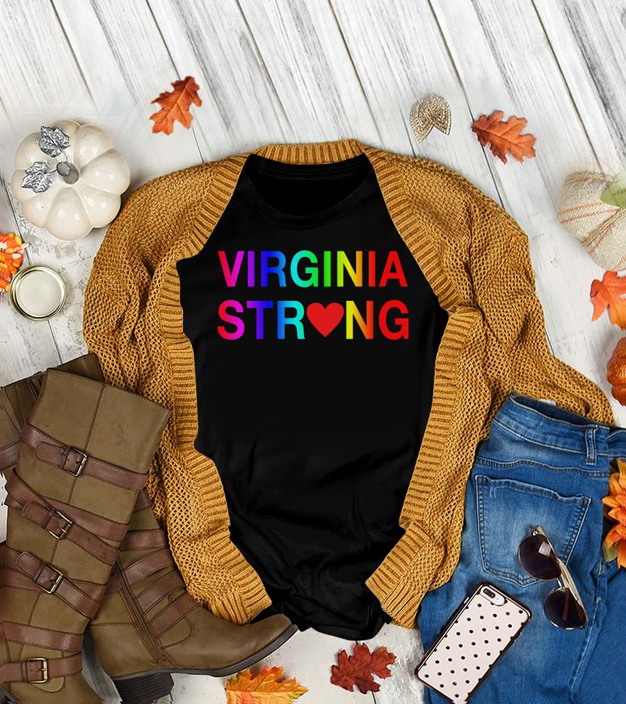 VIRGINIA STRONG Rainbow Heart T-Shirt