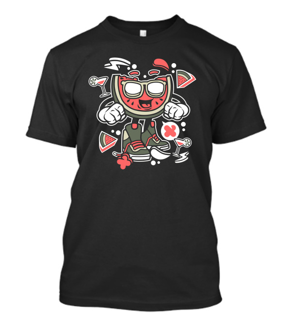 Watermelon Cool Sunglasses Fun With Drinks And Sneakers T-Shirt