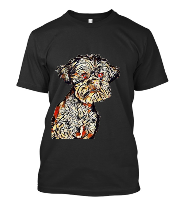 A Closeup Of A Curious And Intricately Patterned Dog With Red Eyes T-Shirt