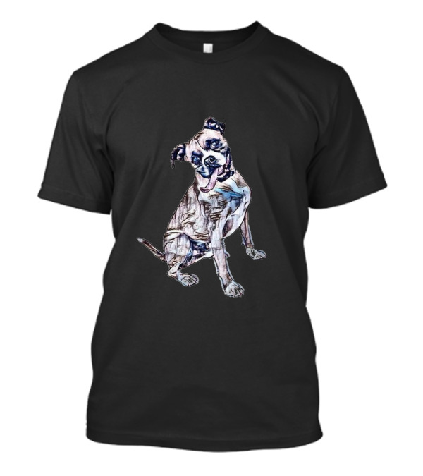 A Funny Boxer Mixed Breed Dog Sketch T-Shirt