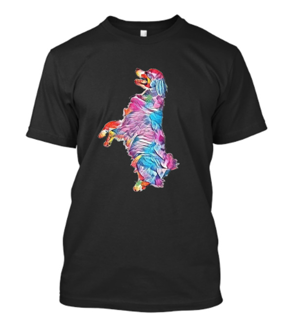 Colorful Playful Bernese Dog In Motion T-Shirt