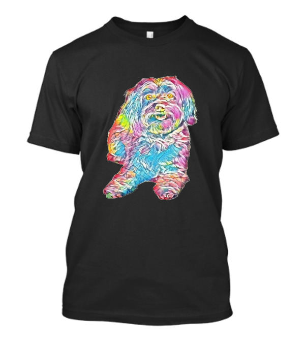 A Happy Havanese Dog Is Layin Multicolor T-Shirt