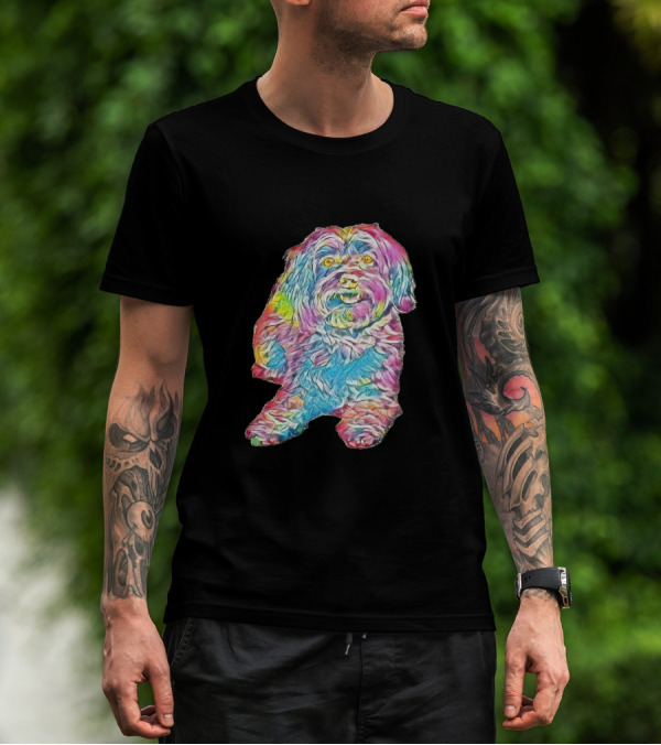A Happy Havanese Dog Is Layin Multicolor T-Shirt