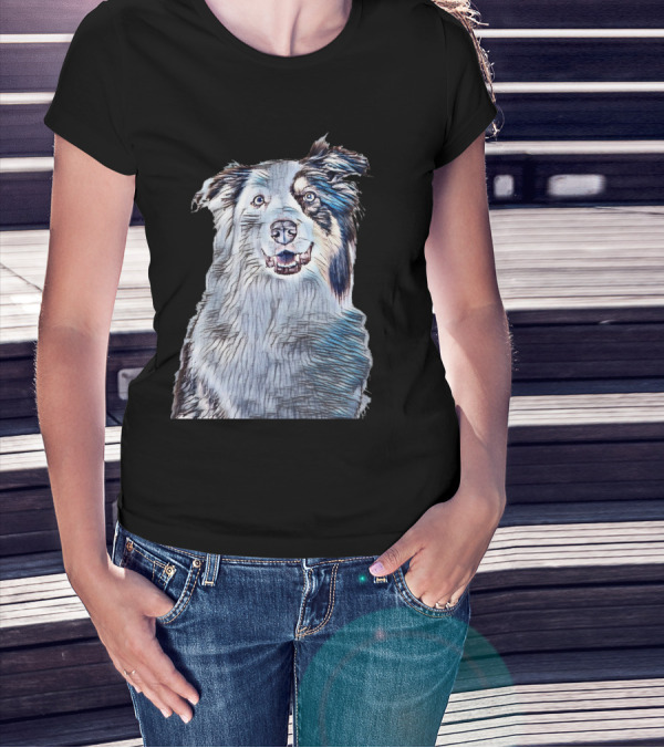 A Head Shot Of A Beautiful Dog Sketch T-Shirt