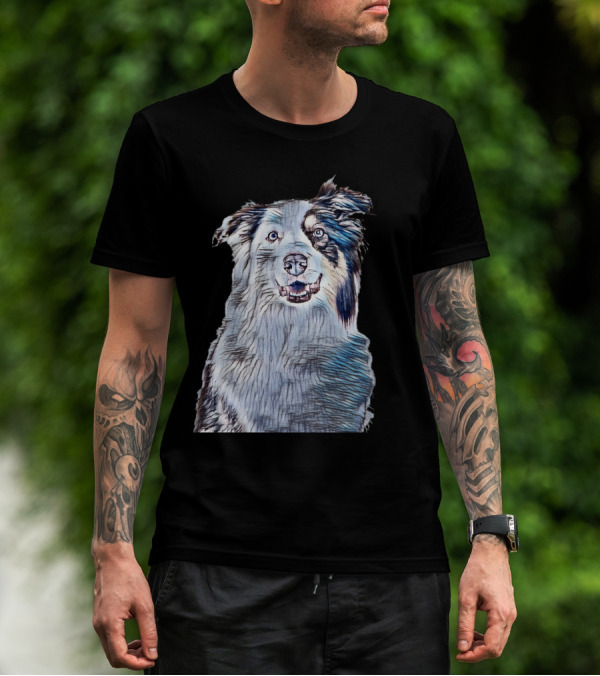 A Head Shot Of A Beautiful Dog Sketch T-Shirt