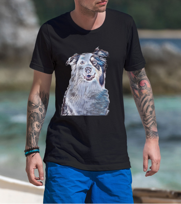 A Head Shot Of A Beautiful Dog Sketch T-Shirt