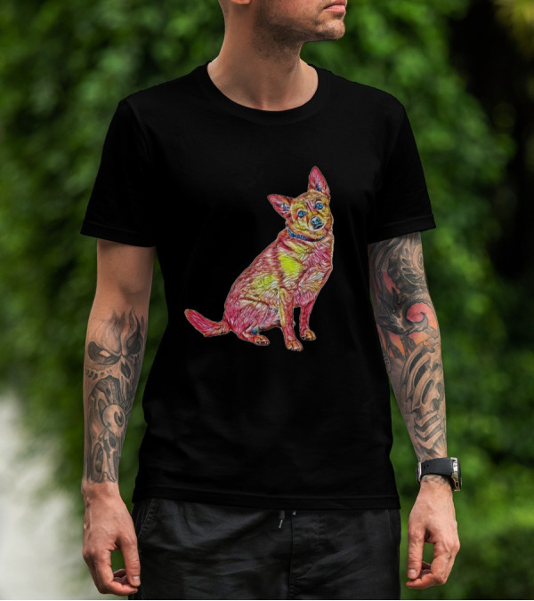 A Medium Size Young Chihuahua In Vibrant Colors T-Shirt