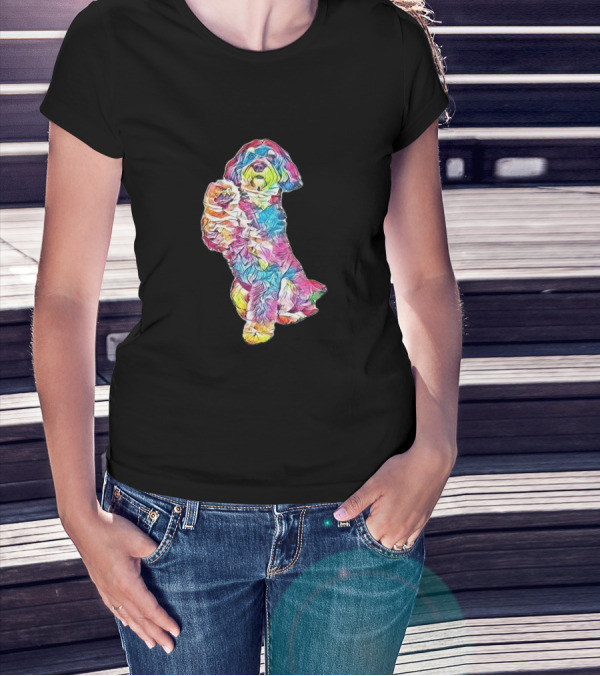 Adorable Colorful Poodle Mix Breed Dog T-Shirt