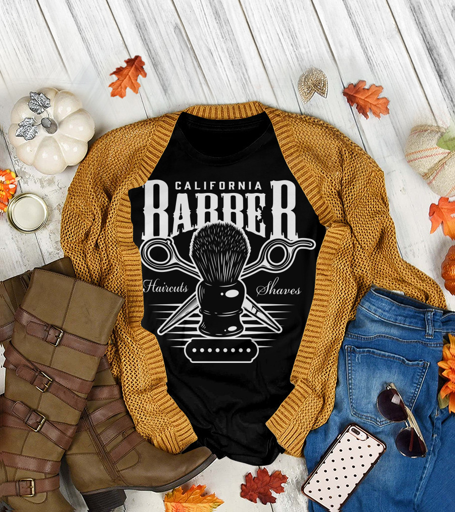 California Barber Haircuts Shaves T-Shirt