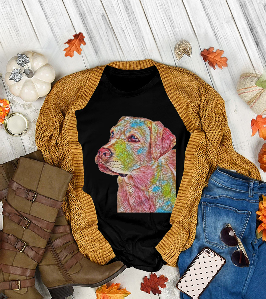 Closeup Of A Beautiful Labrador Retriever in Vibrant Colors T-Shirt