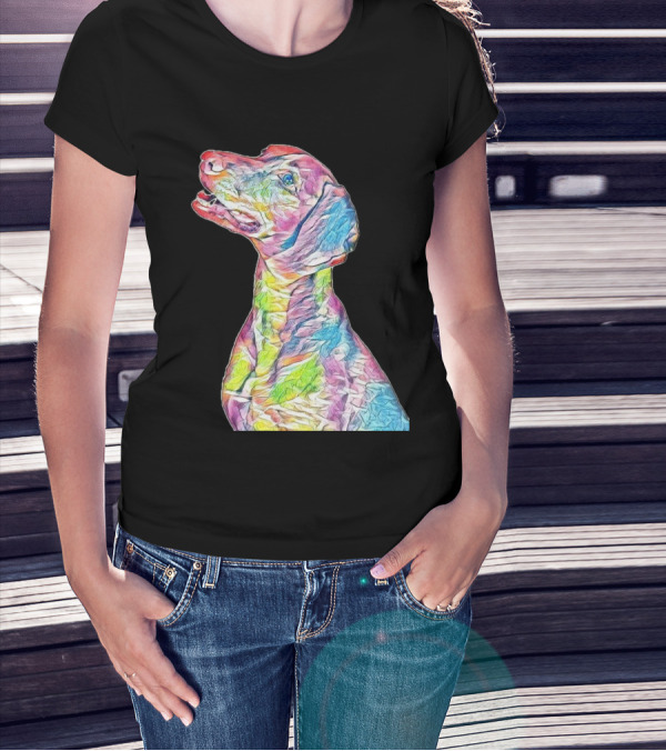 Colorful Side View Of A Vizsla T-Shirt