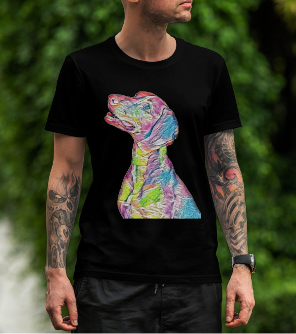 Colorful Side View Of A Vizsla T-Shirt