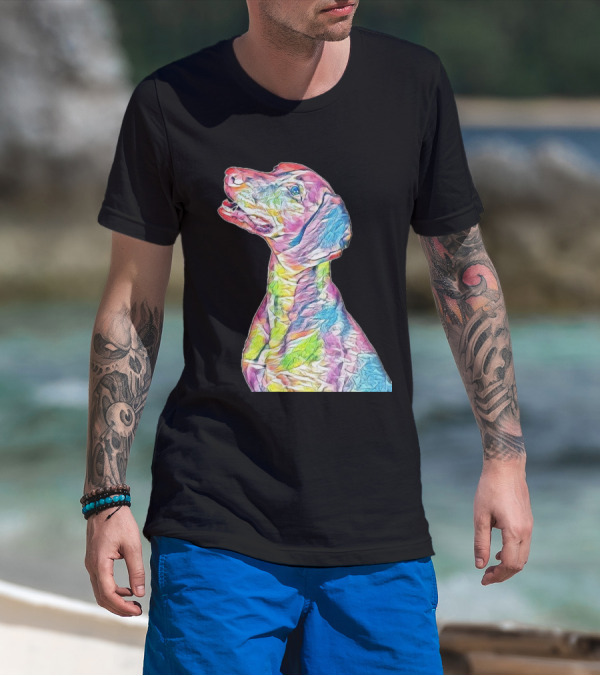 Colorful Side View Of A Vizsla T-Shirt