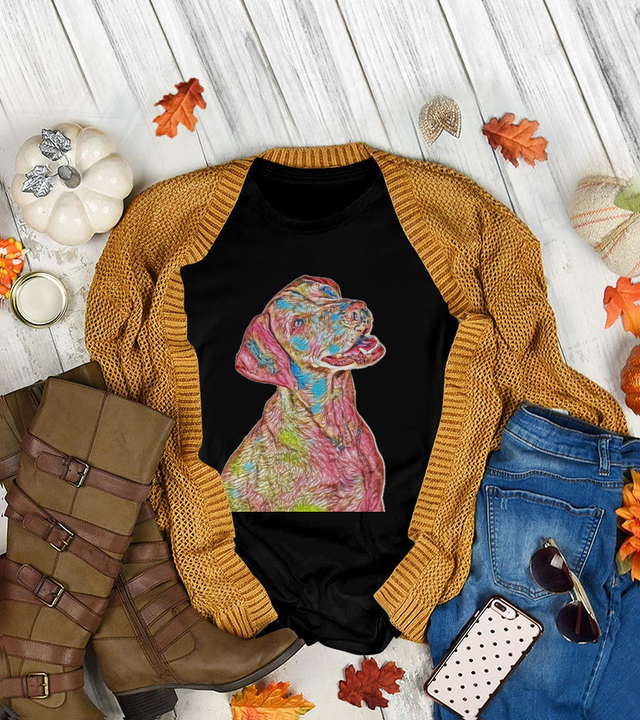 Head Shot Of A Happy Colorful Dog T-Shirt