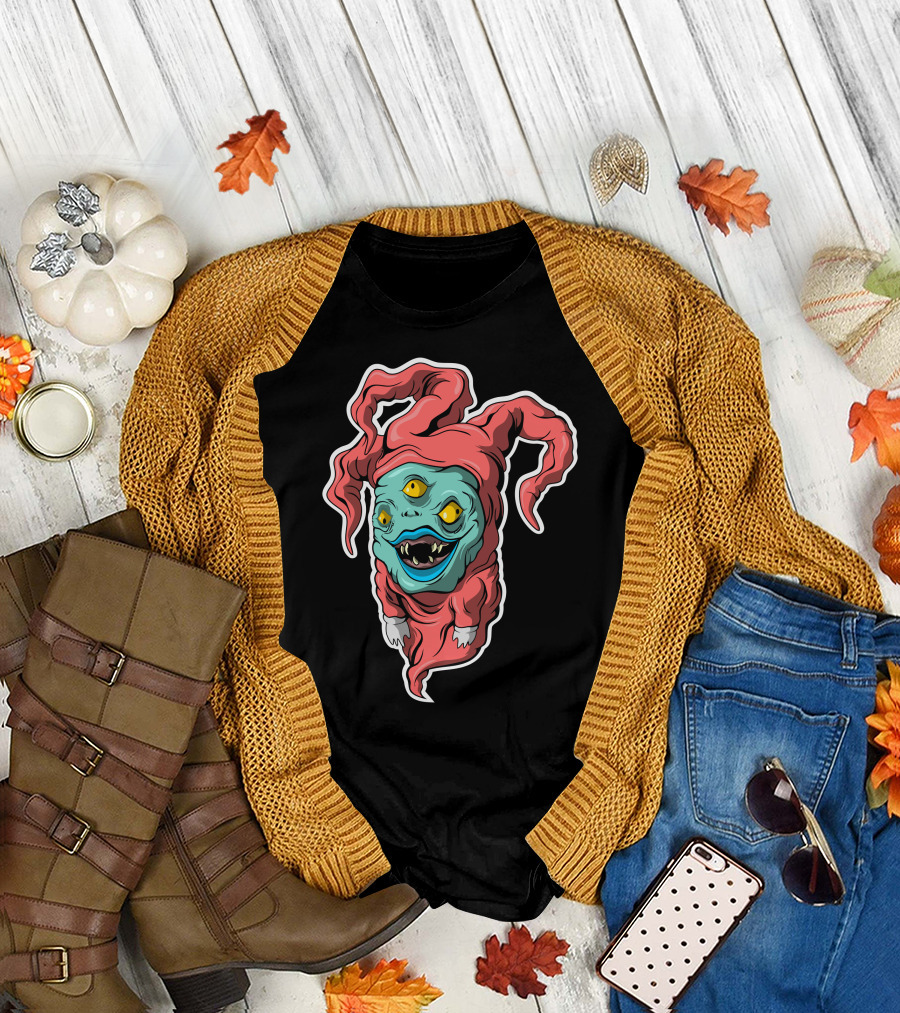 Three-Eyed Monster with Tentacle Hat T-Shirt
