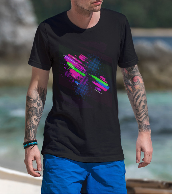Unique Neon Grunge Vector T-Shirt