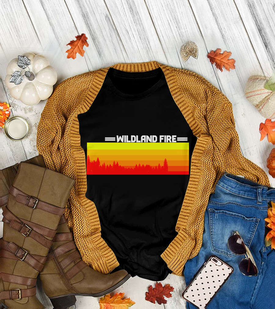 WILDLAND FIRE Sunset Forest Landscape T-Shirt