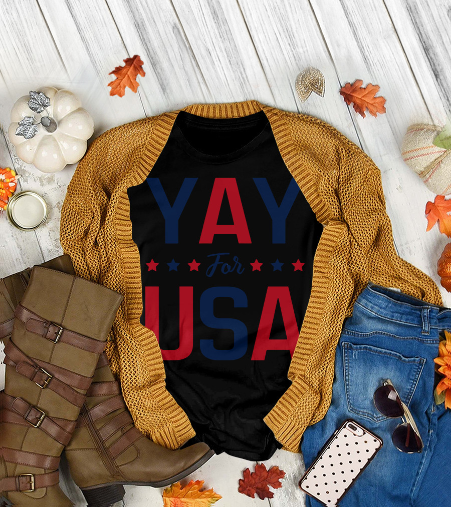 Yay For USA 4th of July Stars T-Shirt