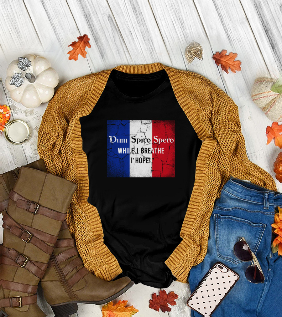 Dum Spiro Spero French Flag While I Breathe I Hope T-Shirt