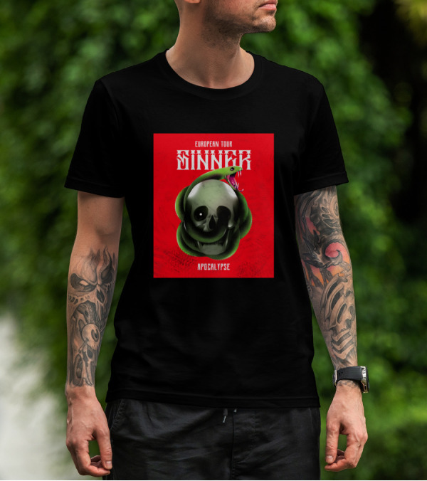 European Tour Sinner Apocalypse Snake Skull T-Shirt