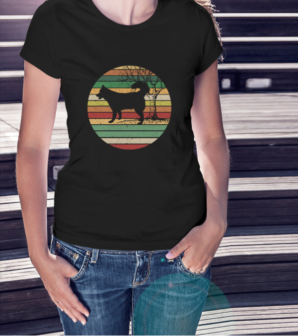 Vintage Dog Siberian Husky Retro Sunset T-Shirt