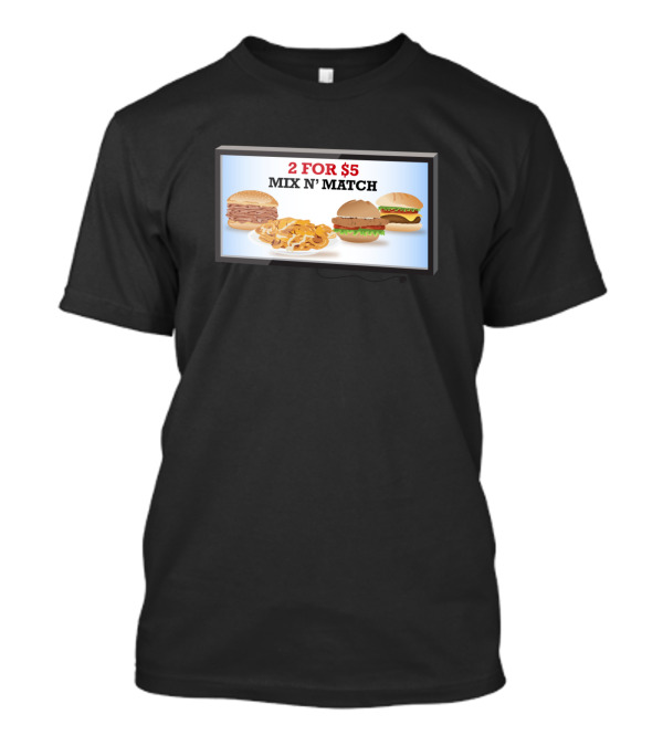 2 For $5 Mix N’ Match Burger Fries Combo T-Shirt